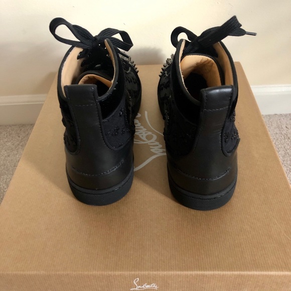 BRAND NEW CHRIS LOUIBOUTIN MEN BLK SNEAKERS - Picture 3 of 6